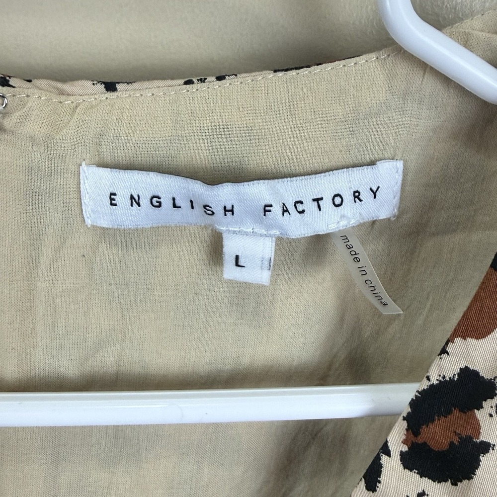 English Factory Medium Leopard Ruffle Dress‎ L Large - Picture 4 of 5